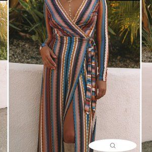 VICI DOLLS New Wave Printed Wrap Maxi Dress